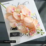 bouquet artificiel orchidées papillon latex rose orange violet blanc modernes 60cm