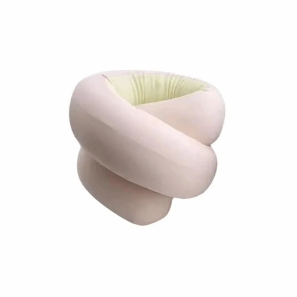 coussin voyage rose clair gris mousse polyester moderne confortable doux universible