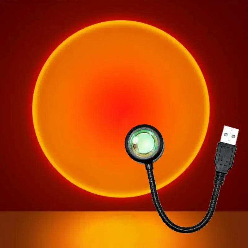 lampe d'ambiance projection soleil lune couleur rouge bleu violet ambiance nocturne flexible usb