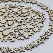 Mini décorations de Noël en bois suspendues artisanales - 100 pièces pour arbre et décoration intérieure