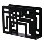 support livre moderne or noir argent grille géométrique acier inoxydable papier blanc