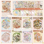 livre stickers scènes miniatures animaux mignons illustrations cartoon rose blanc multicolore