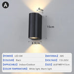 lampe murale led moderne double tête ip65 étanche noir haute basse luminosité