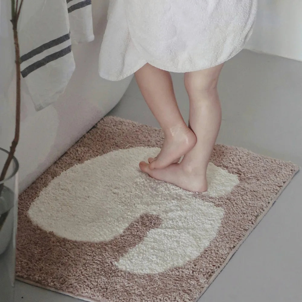 tapis antidérapant polyester moderne blanc noir vert beige sol salle bain cuisine