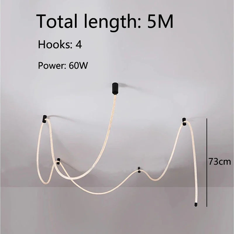 lampe néon moderne blanc lisse opaque clips câble led 4500k 3m 6500k