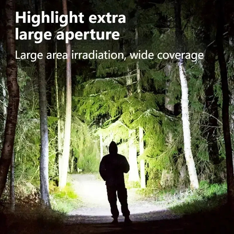 lampe poche rechargeable led 3w 200m lumiere intense gradation continue autodéfense camping