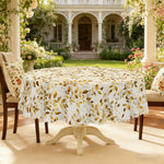 nappe rectangulaire feuilles dorées classique printemps table manger imperméable polyesterextérieurhôtelmarriagebanquet