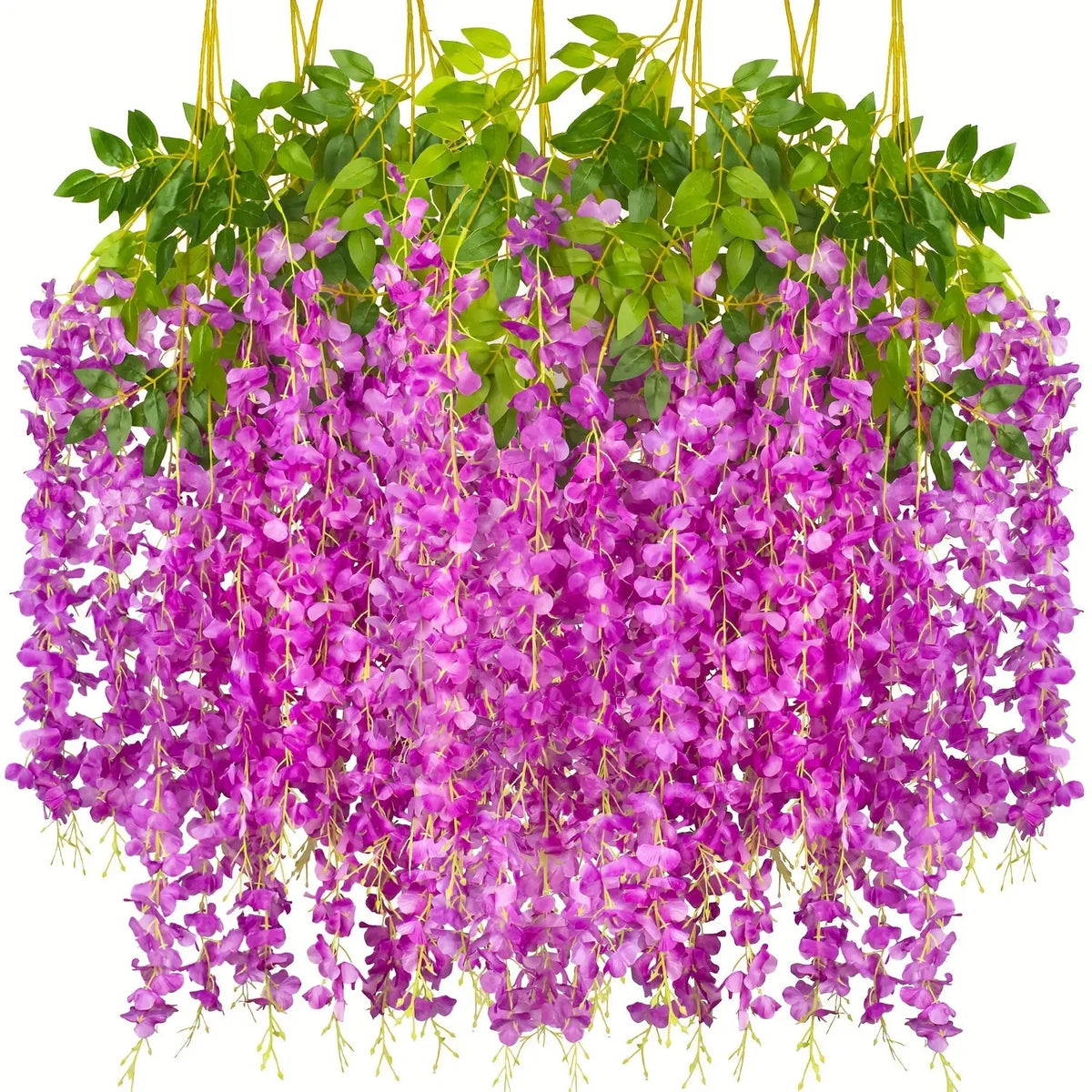 guirlande fleurs artificielles soie mariage anniversaire baby shower décoration extérieure orchidée moderne vert jaune