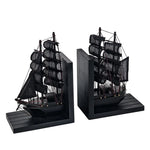 support livres bateau voiles transparentes clips dorés moderne décoratif noir blanc