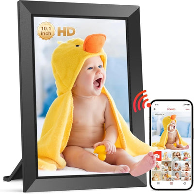 Cadre photo numérique WiFi 10.1 pouces écran tactile HD noir