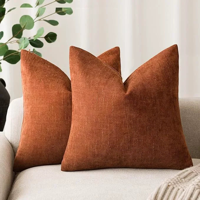 lot housses coussin carrées texture lin moderne garnissage intérieur blanc