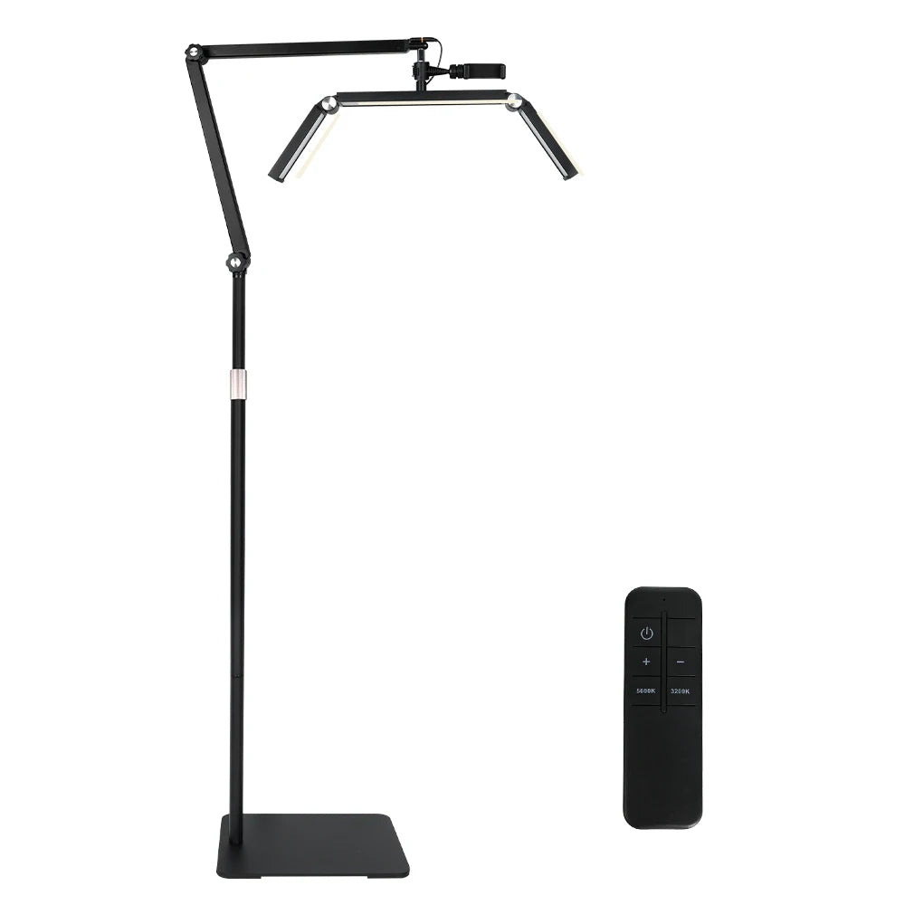 lampe table moderne réglable noir télécommande clips 360 rotation 180 pliage haute luminosité