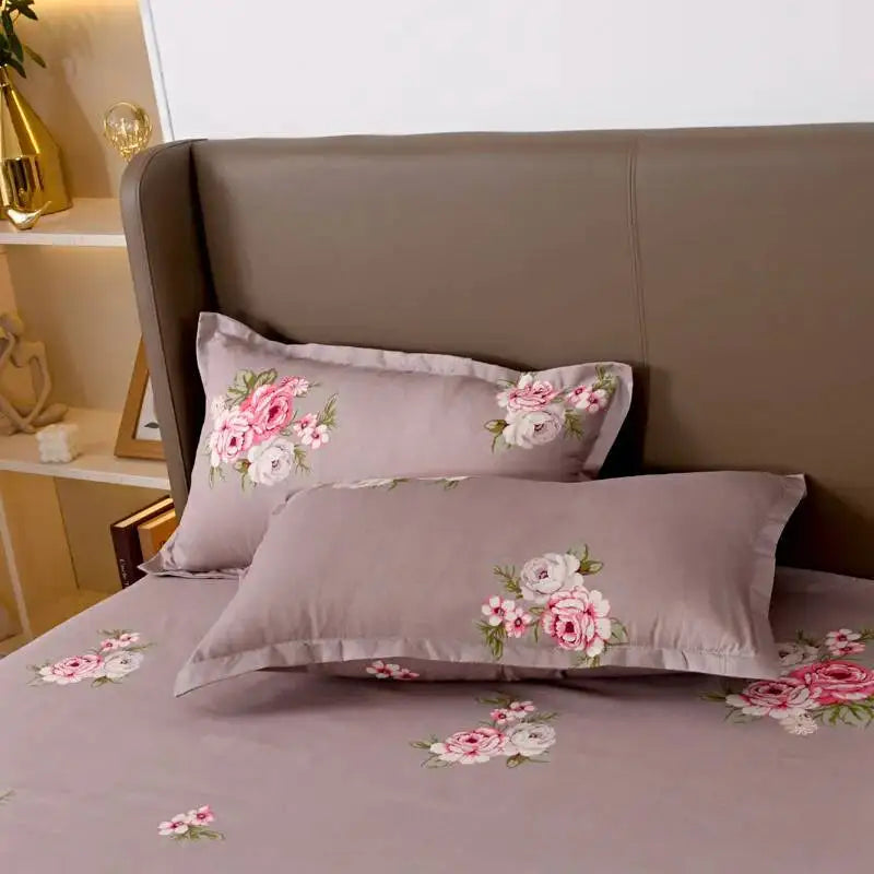 taies d'oreiller fleur bleu violet moderne non toxique polyester respectueux environnement