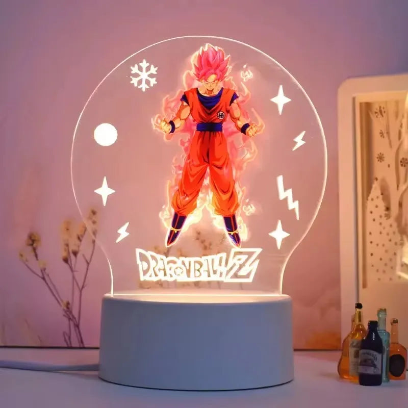 lampe led dragon ball transparente personnages goku animation décoration noël moderne