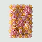 panneau mural fleurs artificielles rose blanc beige decoration romantique mariage anniversaire intérieur 60cmx40cm