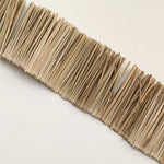décoration murale bohème fibreuse frangée bande texturée beige naturelle rustic