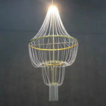 pendentif cristal or décoration maison mariage banquet festif élégant suspension métal doré