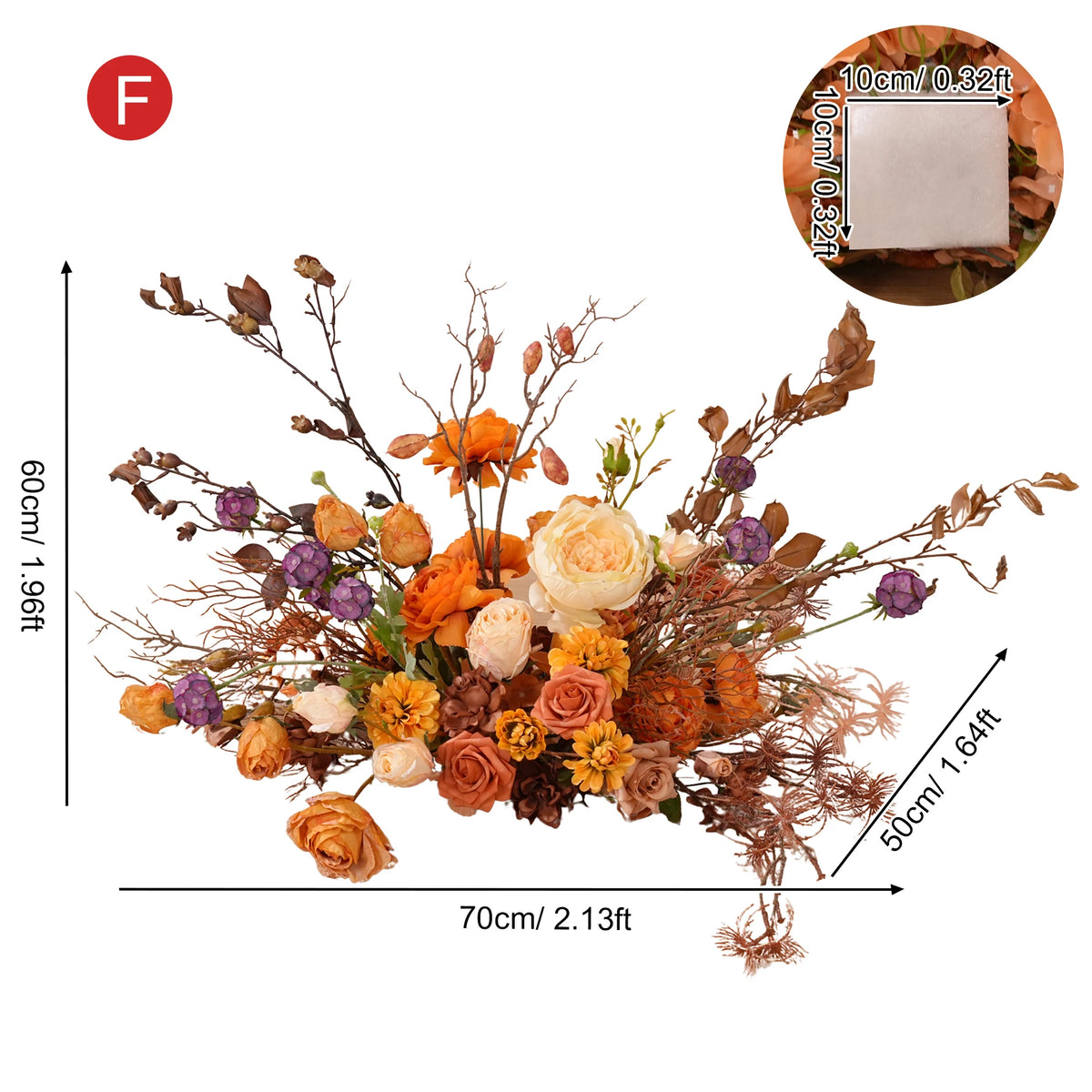 décoration boho chic bouquet fleurs artificielles mixtes orange rose marronextérieur anniversaire mariage