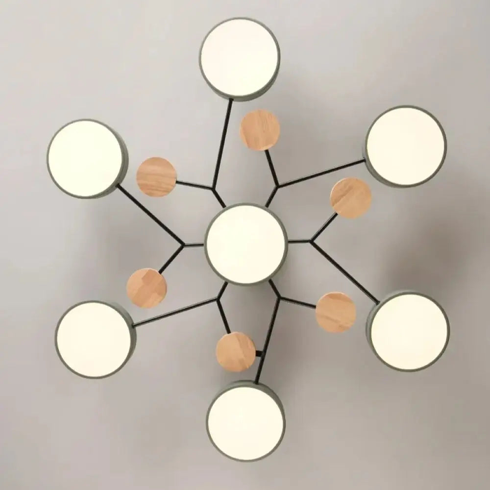 plafonnier led moderne gris bois clair suspension acrylique minimaliste 40w 3600lm 220v
