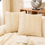 housses coussin polyester motif zigzag moderne rose beige gris jaune maison