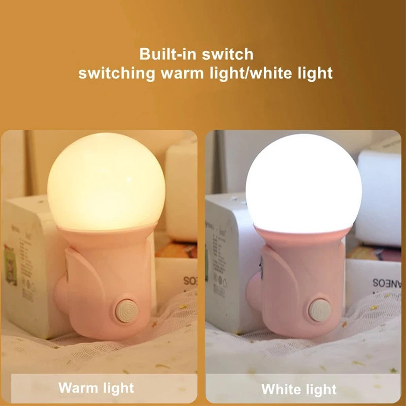 veilleuse led moderne enfant boule blanc rose prise eu changement couleur