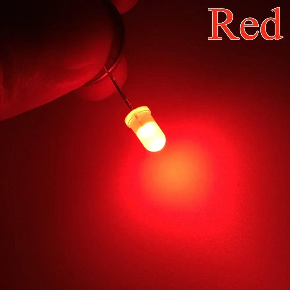 Diodes led bleu vert rouge blanc chaud blanc 5mm diffusées 1000 pièces nouvelle condition