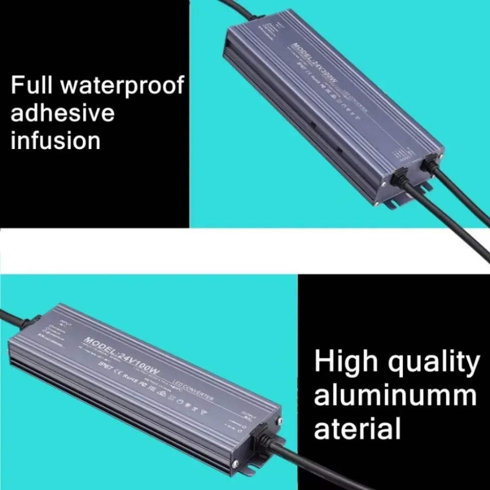 driver led étanche gris métallisé alimentation secteur 12v 24v éclairage extérieur
