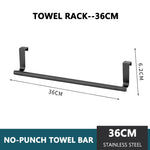 porte serviettes mural acier inoxydable moderne fixé adhésif argent noir uni