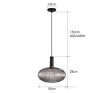 suspension lumineuse or vert gris moderne rayures horizontales opacité câble noir 13cm 20cm 30cm
