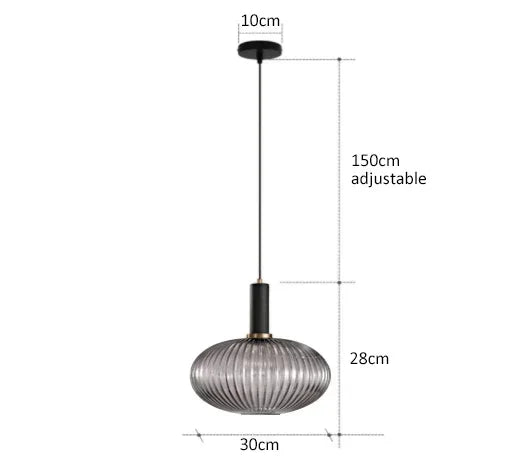 suspension lumineuse or vert gris moderne rayures horizontales opacité câble noir 13cm 20cm 30cm