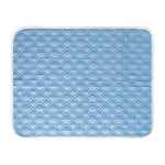 tapis rafraîchissant animal compagnie bleu gris hexagonal alvéolé moderne 50x35cm