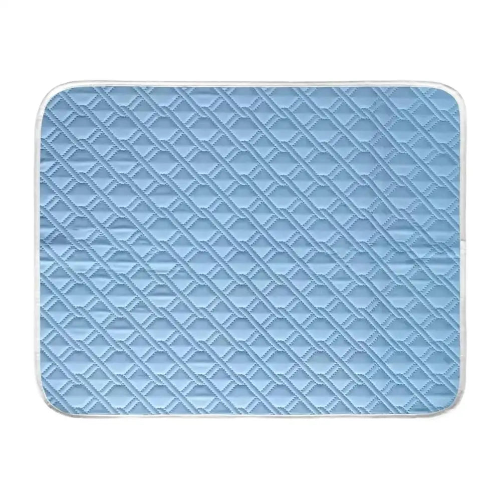 tapis rafraîchissant animal compagnie bleu gris hexagonal alvéolé moderne 50x35cm