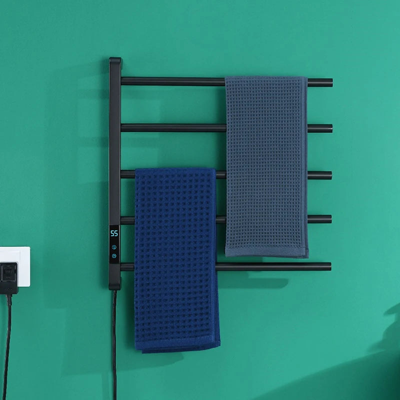 porte serviettes mural électrique or noir moderne minuterie acier inoxydable laqué certification cee