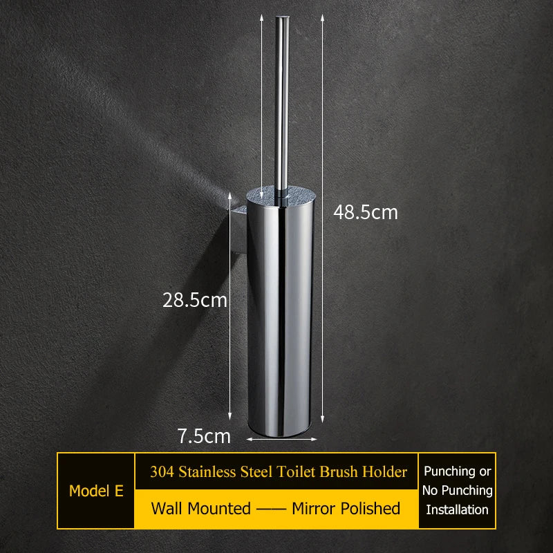 brosse wc support mural acier inoxydable noir or argent lisse moderne fixation murale durable