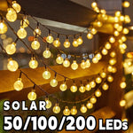 guirlande lumineuse solaire translucides blanc doré multicolore moderne étanche ip65extérieur jardin fêtes noël