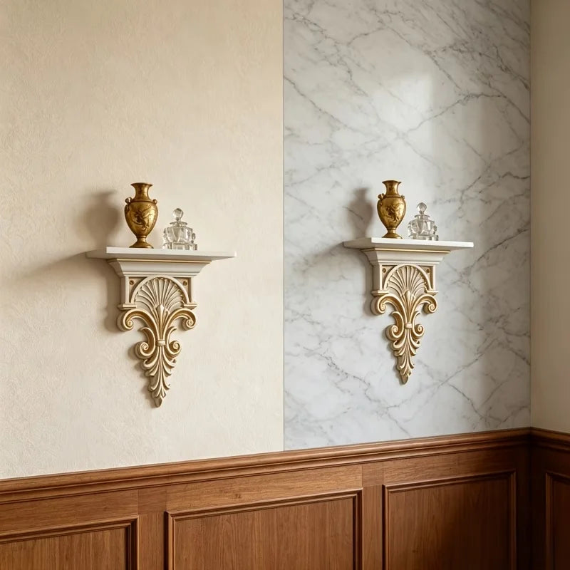 étagère murale décorative florale classique baroque multiprise respectueux environnement salle bain