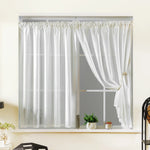 rideau moderne transparent blanc points noirs polyester simple fenêtre cuisine 130cm 60cm 100cm 60cm