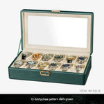 boîte rangement montres velours noir cadenas moderne 12 places storage watch box black velvet