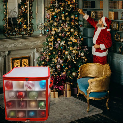 Boîte de rangement transparente pour 64 boules de Noël