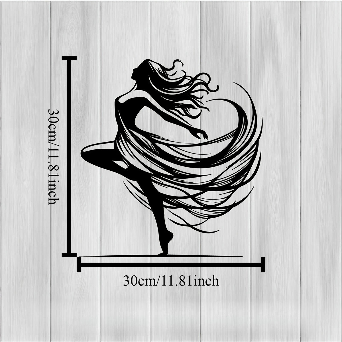 décoration murale autocollant silhouette danseuse abstraite noire minimalisteintérieur extérieur résistante 30x30cm