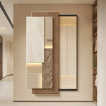 tableau mural contemporain marbre opaque cadre métal suspension décoration maison