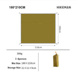 tapis sol imperméable tente vert olive uni pratique outdoor clips fixation 140x210cm 180x210cm 210x240cm