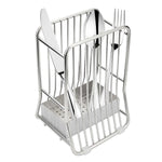 porte couverts réutilisable acier inoxydable moderne lisse argenté antiderapants plateau détachable comptoir rangement
