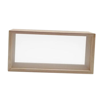 Cadre fleurs séchées bois marron clair fleurs feuilles mousse verre transparent rustique naturel