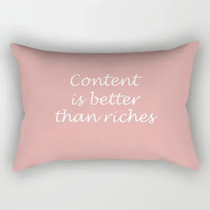 taie d'oreiller rectangulaire rose blanc doré motif géométrique moderne lit chambre décoration maison