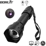 torche tactique robuste led 10w noire lumière violette rechargeable 18650 ipx6