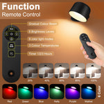 lampe led tactile noire rotation 360° couleurs changeables télécommande moderne minimaliste