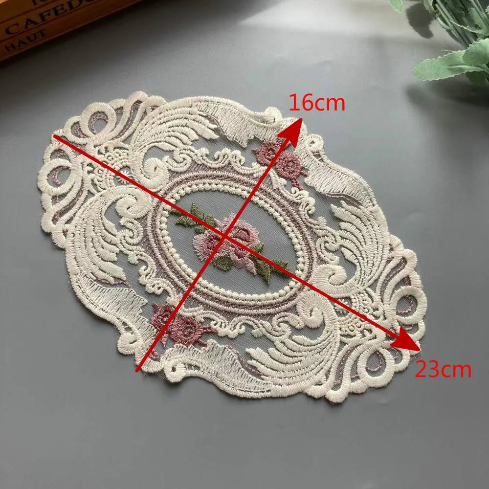 ruban dentelle brodée floral polyester coton artisanal blanc rose vert élastique écologique