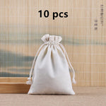 sacs rangement réutilisables toile coton cordon anti poussière blanc noir