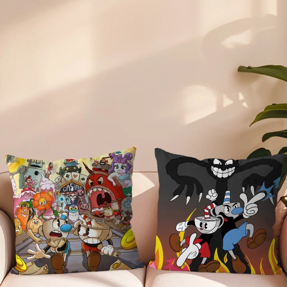 taies d'oreiller animées personnages cartoon jaune noir 40x40cm 45x45cm 50x50cm 60x60cm